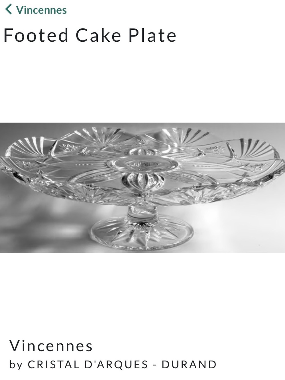 Vincennes Footed Cake Stand